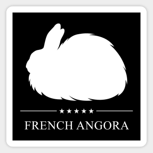 French Angora Rabbit White Silhouette Magnet